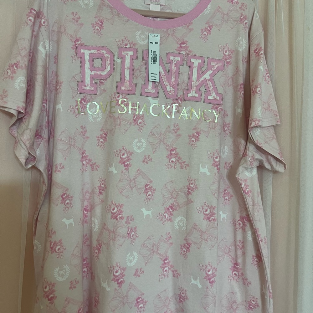 LoveShackFancy Pink Floral Graphic Tee